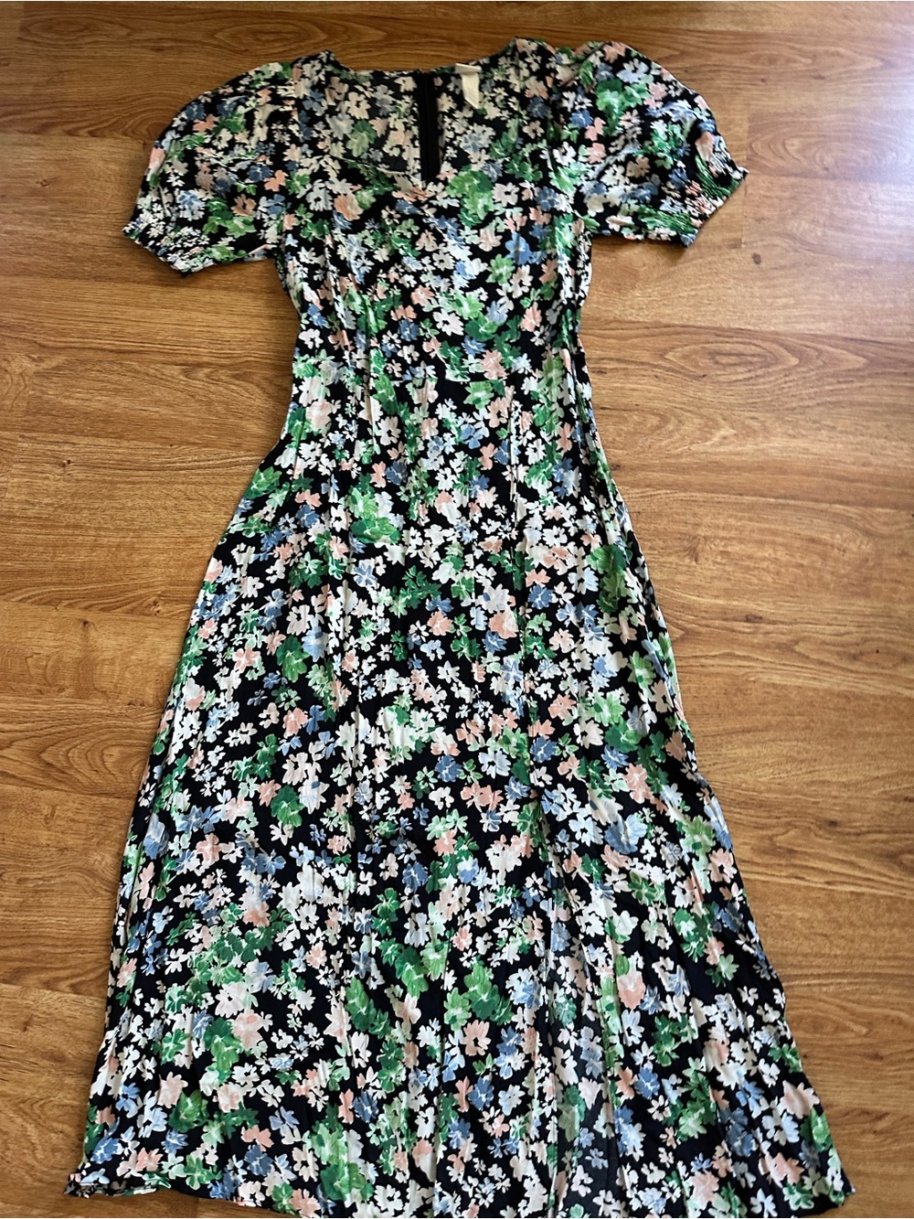 H&M Green Multi Floral Dress XS